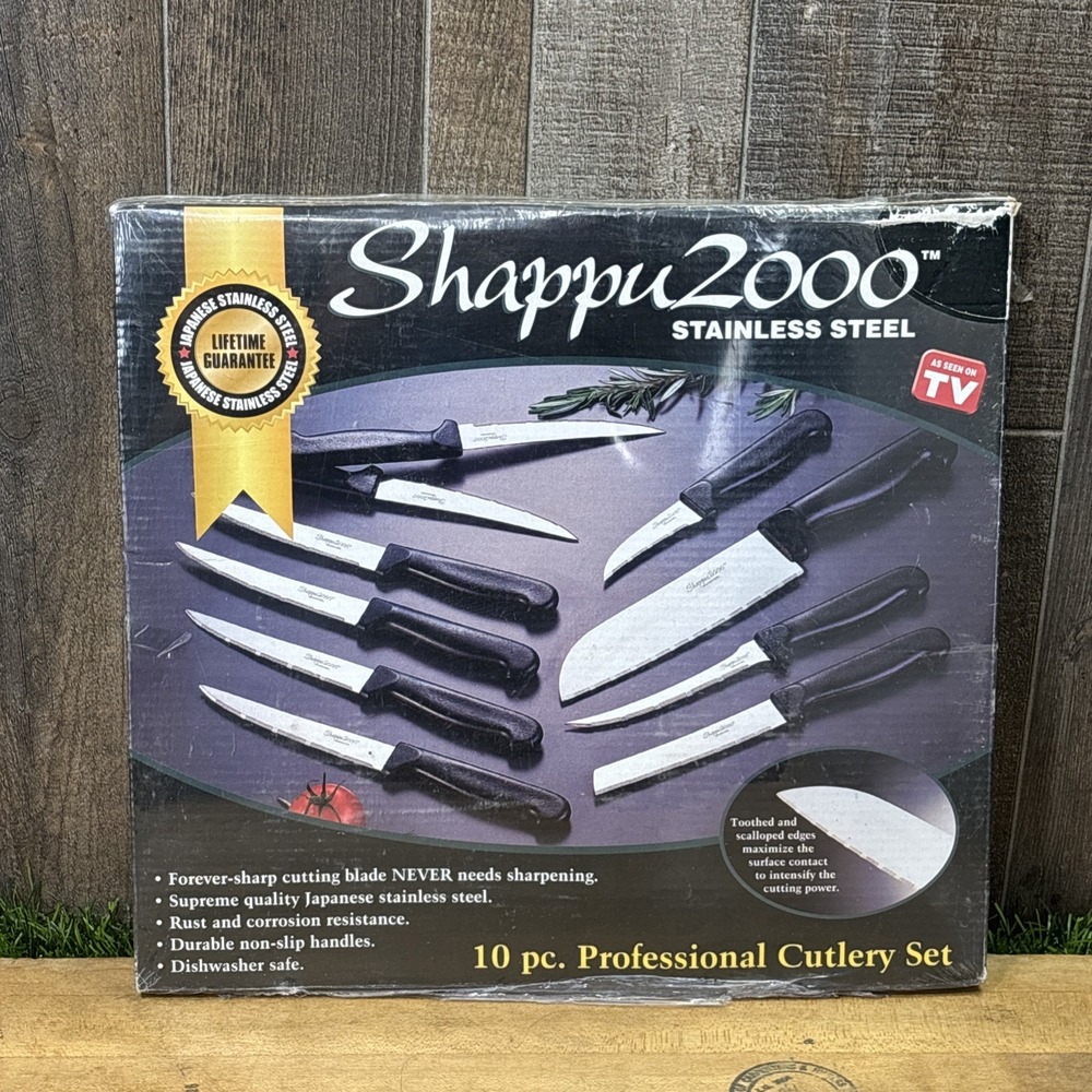Sharp 2000 Stainless Steel 10 Pc Professional Cutlery Knife Set New Sealed